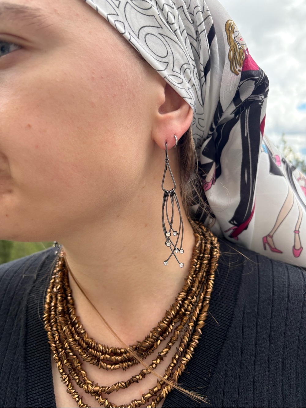 Spike Wire Dangle Earrings